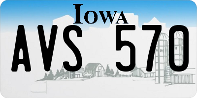 IA license plate AVS570
