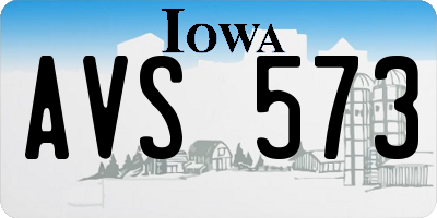 IA license plate AVS573