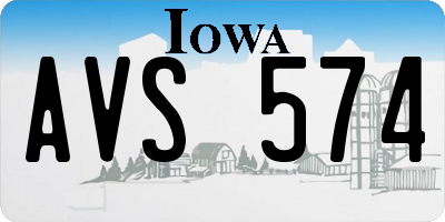 IA license plate AVS574