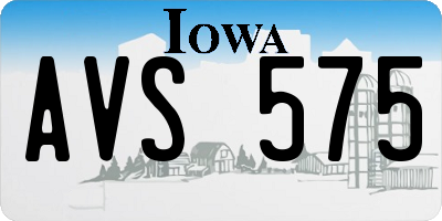 IA license plate AVS575