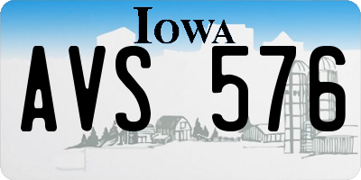 IA license plate AVS576