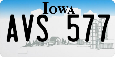 IA license plate AVS577