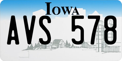 IA license plate AVS578