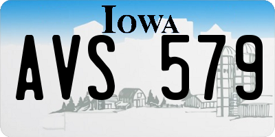 IA license plate AVS579