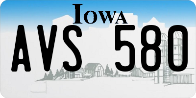 IA license plate AVS580