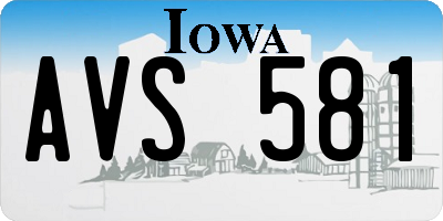 IA license plate AVS581