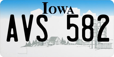 IA license plate AVS582
