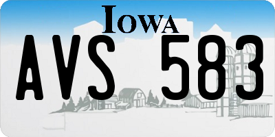 IA license plate AVS583