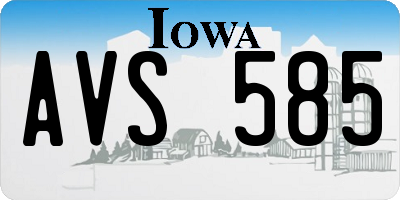 IA license plate AVS585
