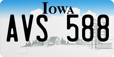 IA license plate AVS588