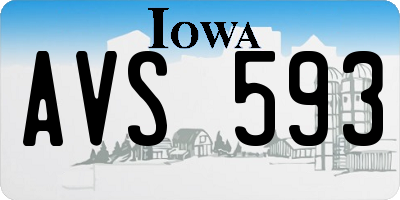 IA license plate AVS593