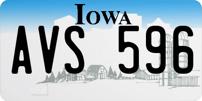 IA license plate AVS596