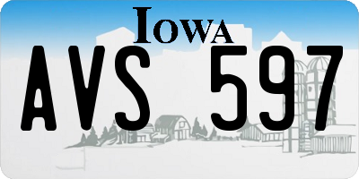 IA license plate AVS597