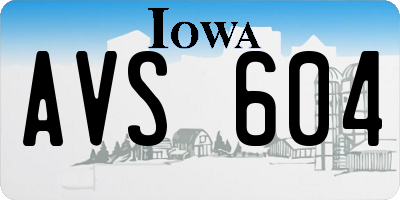 IA license plate AVS604