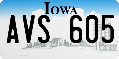 IA license plate AVS605