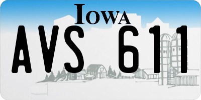 IA license plate AVS611