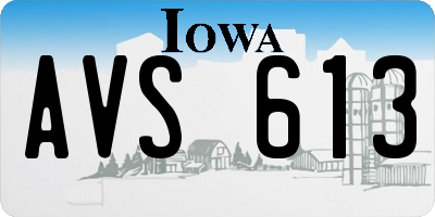 IA license plate AVS613