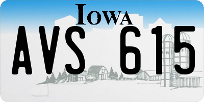 IA license plate AVS615
