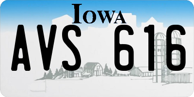 IA license plate AVS616