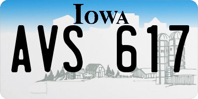 IA license plate AVS617