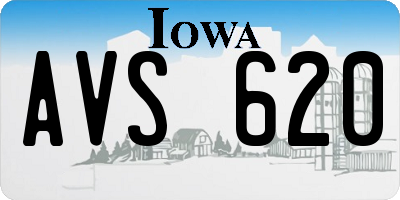 IA license plate AVS620