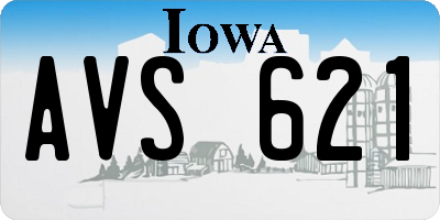 IA license plate AVS621