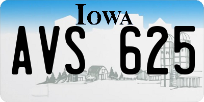 IA license plate AVS625