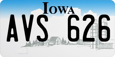 IA license plate AVS626