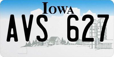 IA license plate AVS627