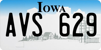 IA license plate AVS629