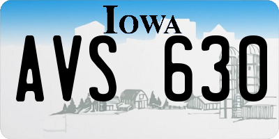 IA license plate AVS630