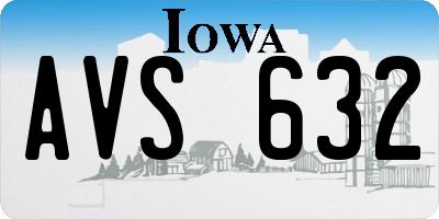 IA license plate AVS632