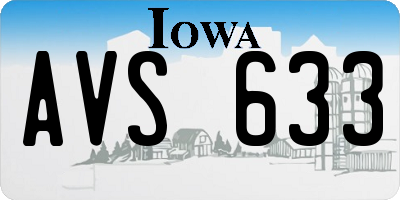 IA license plate AVS633