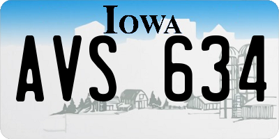 IA license plate AVS634