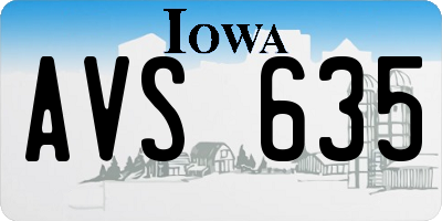 IA license plate AVS635