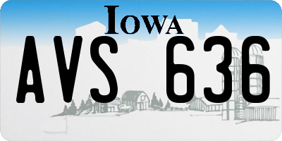 IA license plate AVS636