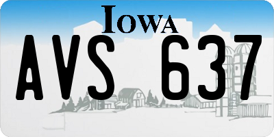 IA license plate AVS637