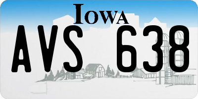 IA license plate AVS638