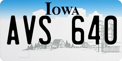 IA license plate AVS640