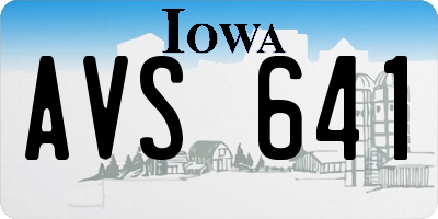 IA license plate AVS641