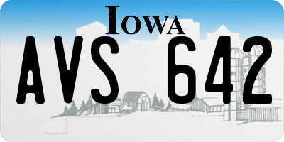 IA license plate AVS642