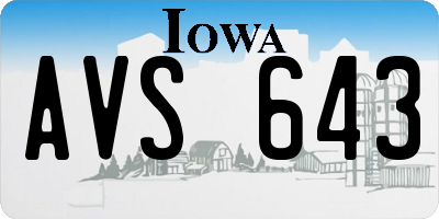 IA license plate AVS643