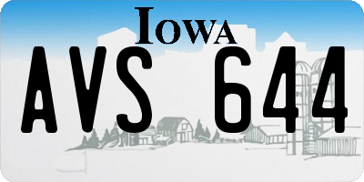 IA license plate AVS644