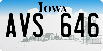 IA license plate AVS646