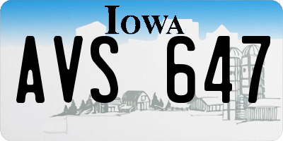 IA license plate AVS647