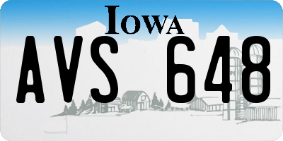IA license plate AVS648