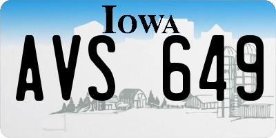 IA license plate AVS649