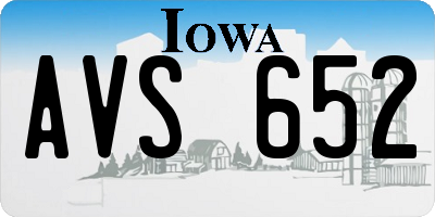 IA license plate AVS652