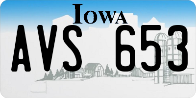 IA license plate AVS653