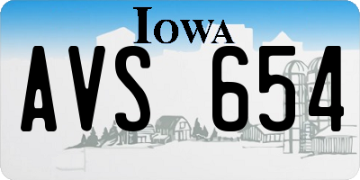 IA license plate AVS654